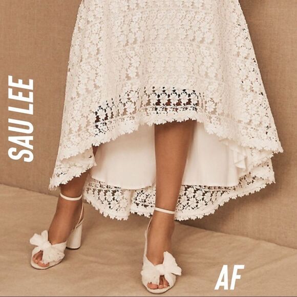 SAU LEE WEDDING REHEARSAL LACED FLOUNCED MIDI DRESS IVORY NWT NEW SIZE 4 - Picture 5 of 11